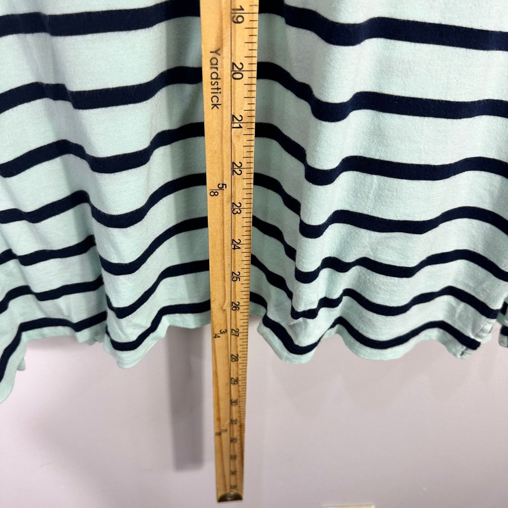 Chicos Weekends 3 Blue Stripe Lace Up Top Nautical Preppy Coastal Grandma XL - Picture 5 of 6